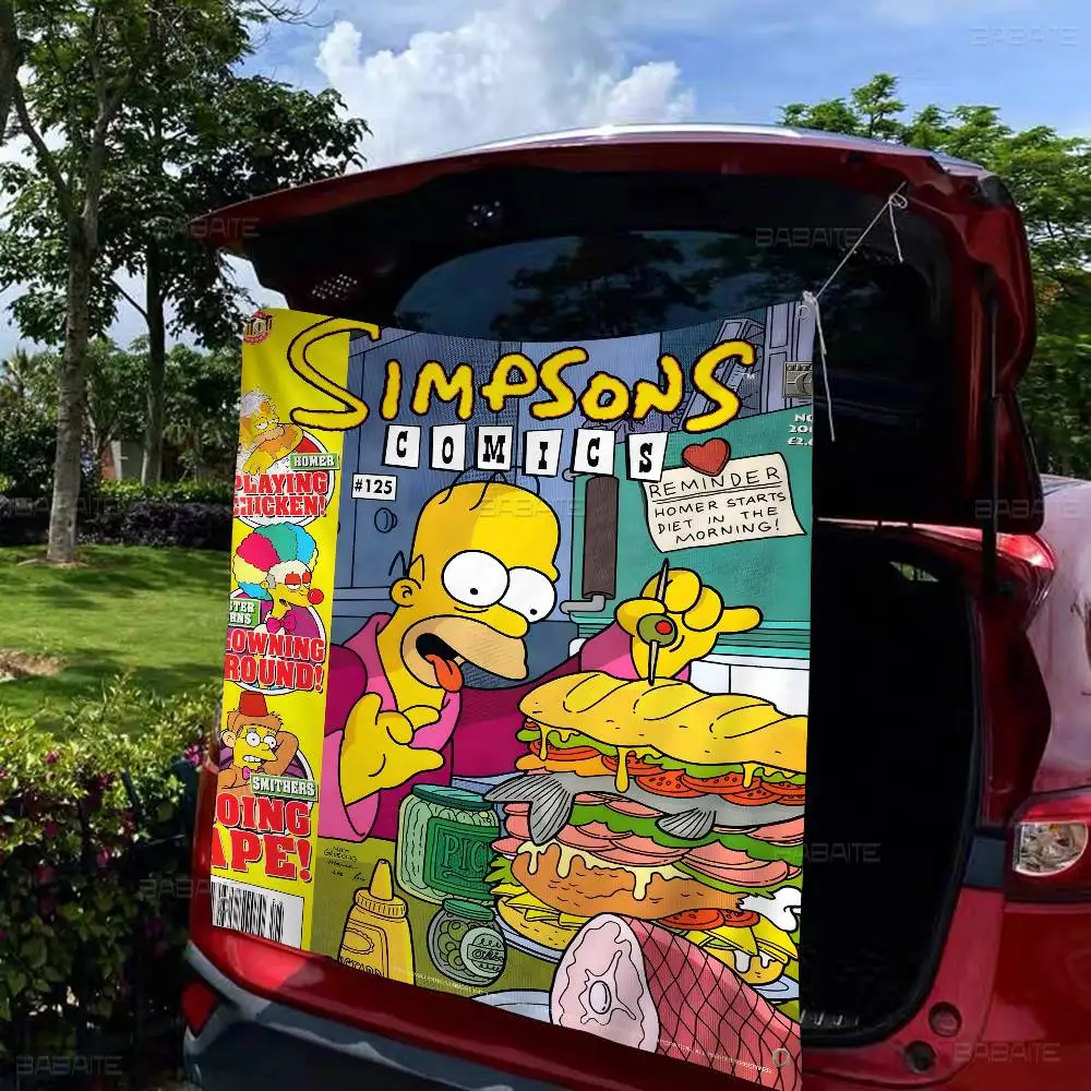 Animation S-Simpsons Classics High End Quality Banner Printing Artistic Atmosphere Style Camping Flag