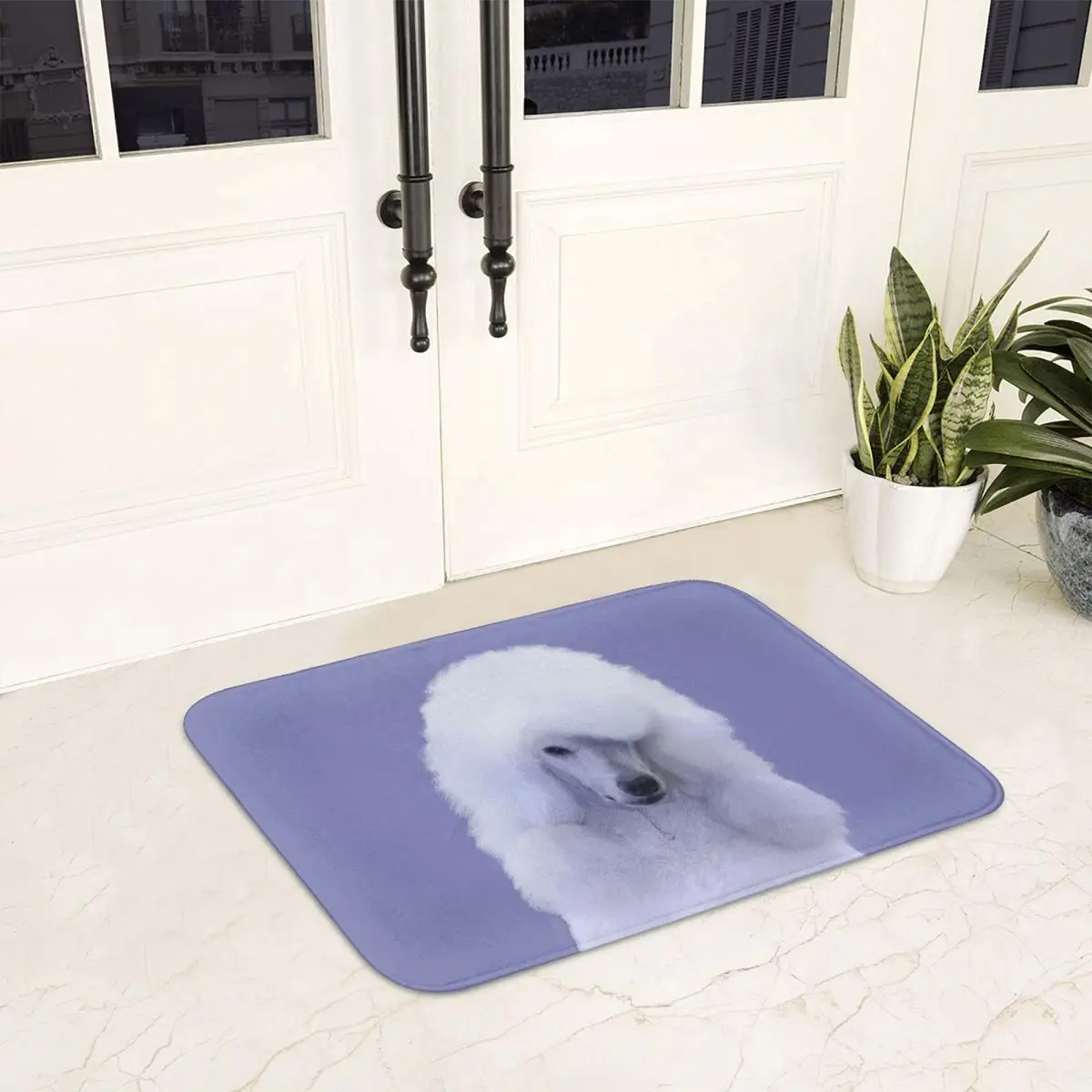 Standard Poodle White Doormat Anti-skid Super Absorbent Bath Mats Home Entrance Rugs Kitchen Bedroom Carpet Hallway Footpad