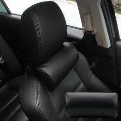 Leather Car Seat Neck Pillow Auto Head Rest Cushion Neck Protection Travelling Comfortable Car-styling Head Safety Support Pad