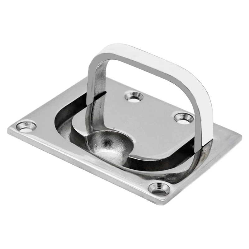 

Stainless Steel Ring Pull Handle Square Floor Buckle Handle Deck Cover Buckle Cabin Cover Handle