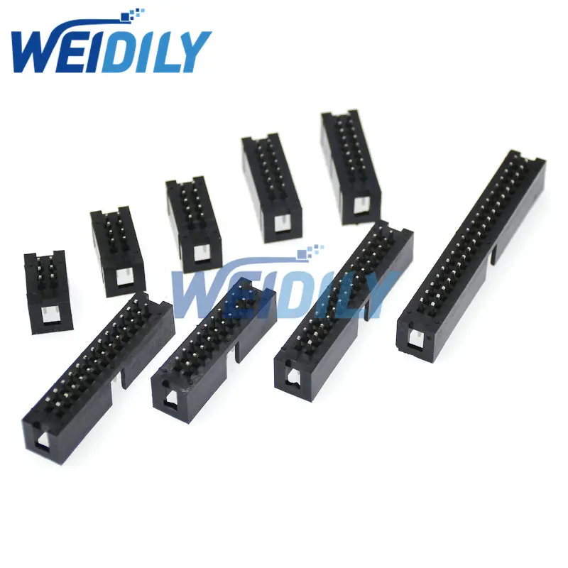 5PCS DIP 6/10/20/26/34/40 PIN 2.54mm Pitch Male Socket Straight idc box Headers PCB Connector Double Row 10P/20P/40P DC3 Header