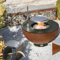 Outdoor Grill Wood Burning Corten Steel Charcoal BBQ Outdoor Fire Pit BBQ Pit Commercial Cooking Outdoor