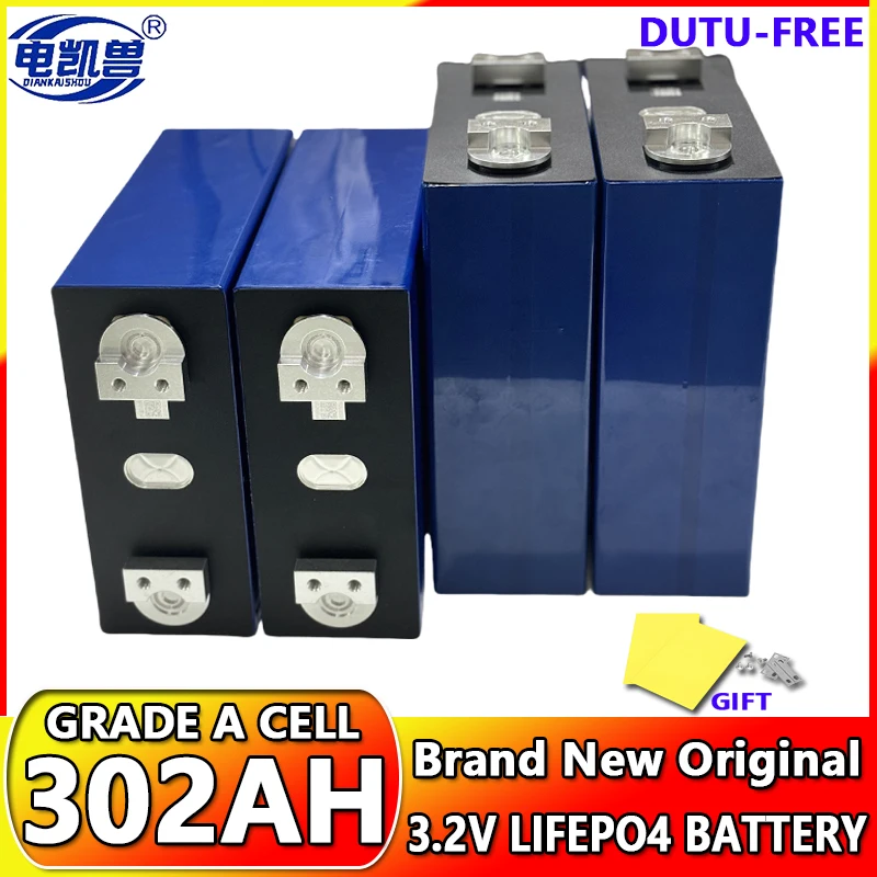 

New 3.2V 302Ah Lifepo4 Battery DIY 12V 24V 48V Grade A Rechargeable battery pack for Electric car Solar Energy EU/US Tax Free