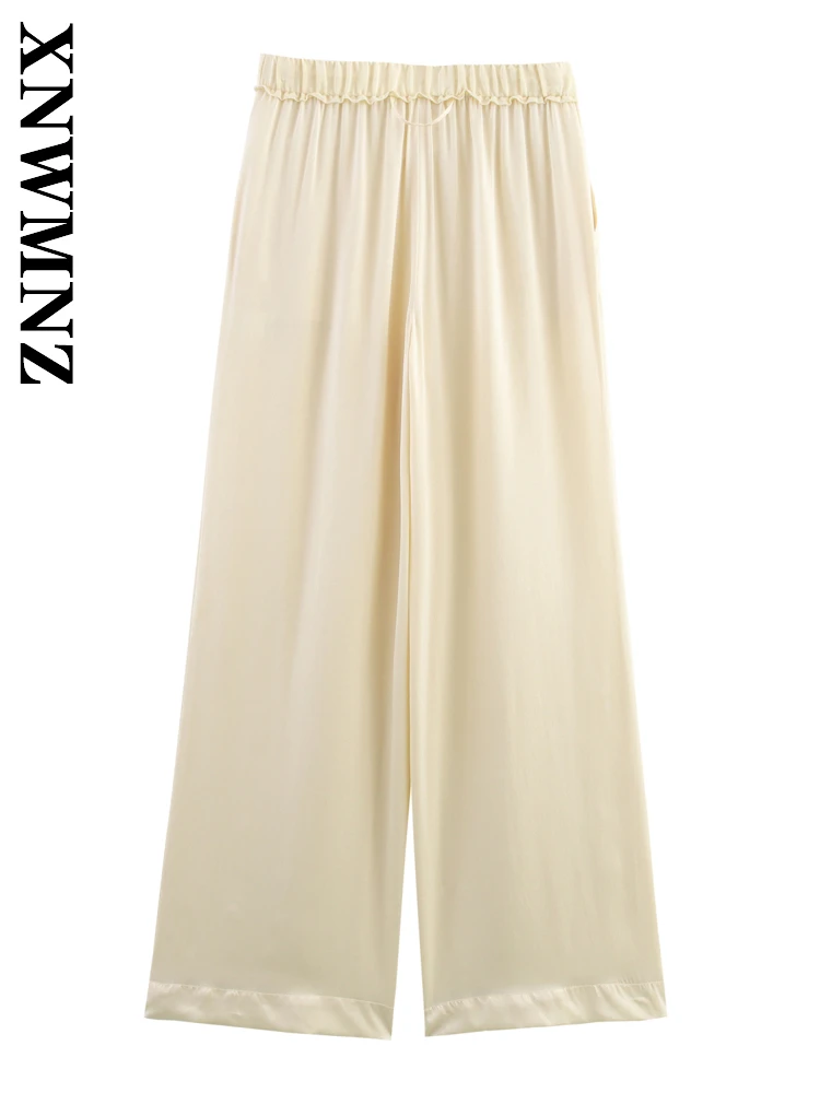 XNWMNZ 2025 夏の新製品女性シンプルな通勤ハイウエストファッション女性服カーキ長ズボンカジュアルボトムス