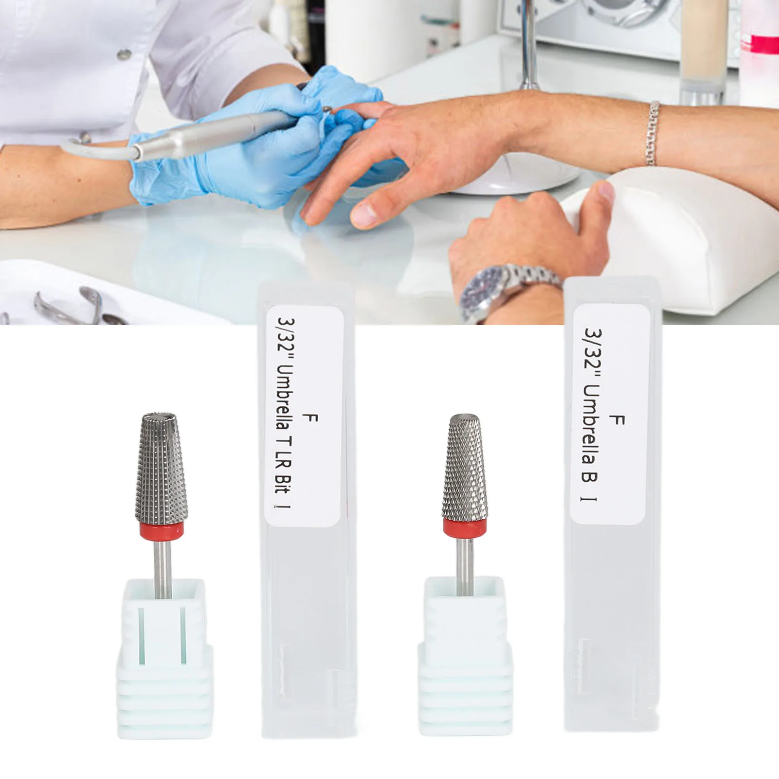 ZK40 ดอกสว่านเล็บพื้นผิวหยาบลบกาวเล็บหัวเจียรขัดเล็บสำหรับใช้ในร้านเสริมสวย