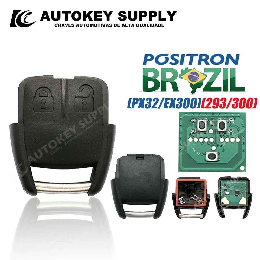 

Autokeysupply AKBPCP171AT AKBPCP138（293/300） Burglar Alarm 2/3 Button Control With Battery Clip For Brazil Positron