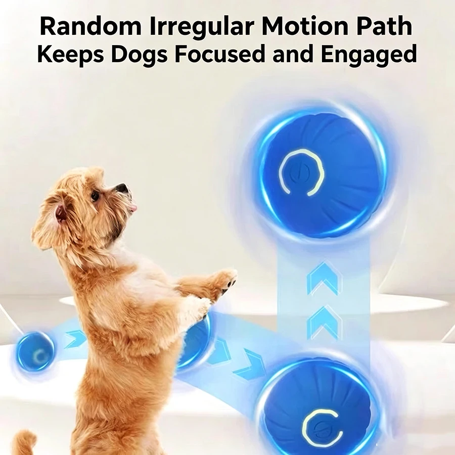 Smart Dog Toy Ball Automatic Interactive Pet Electronic Rolling USB Rechargeable Moving Bouncing for Puppy to Large Dog Chew Toy