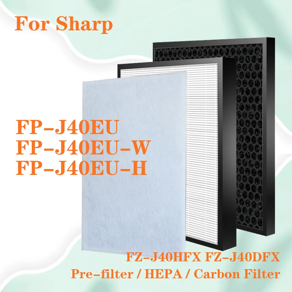 

FZ-J40HFX FZ-J40DFX HEPA and Deodorizing Carbon Filter Replacement for Sharp air purifier FP-J40EU FP-J40EU-W FP-J40EU-H