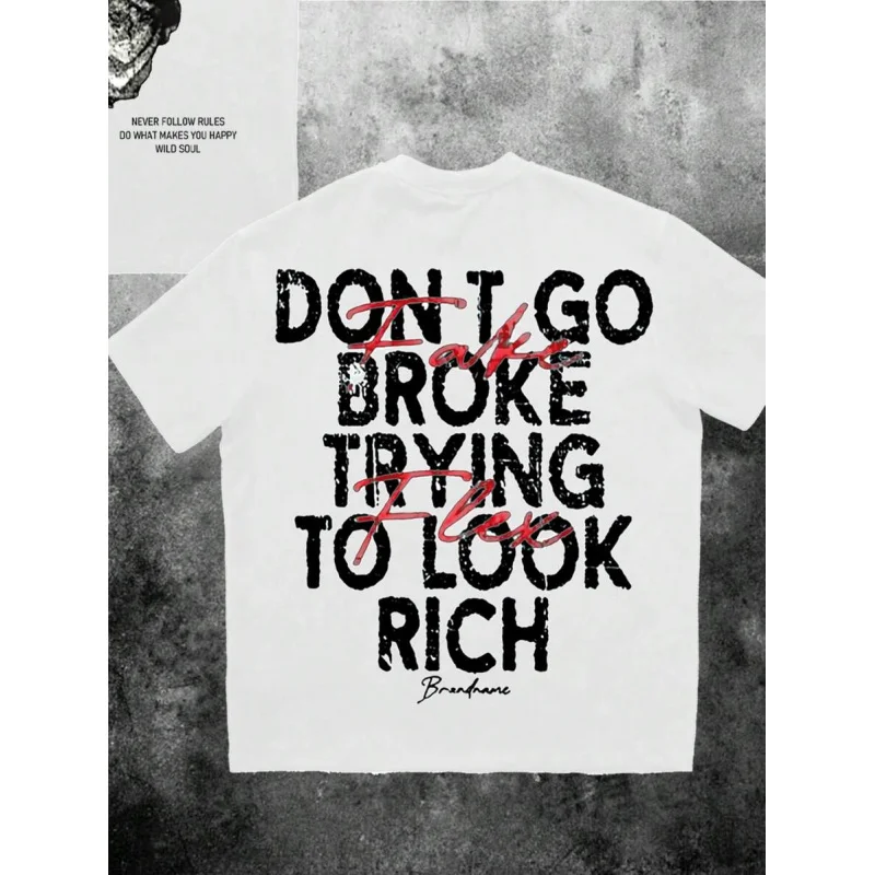 US Dollar Bill Graphic Front & Back Print Set, Men's Standard Fit White T-Shirt Summer men's two-piece suit - free shipping incl