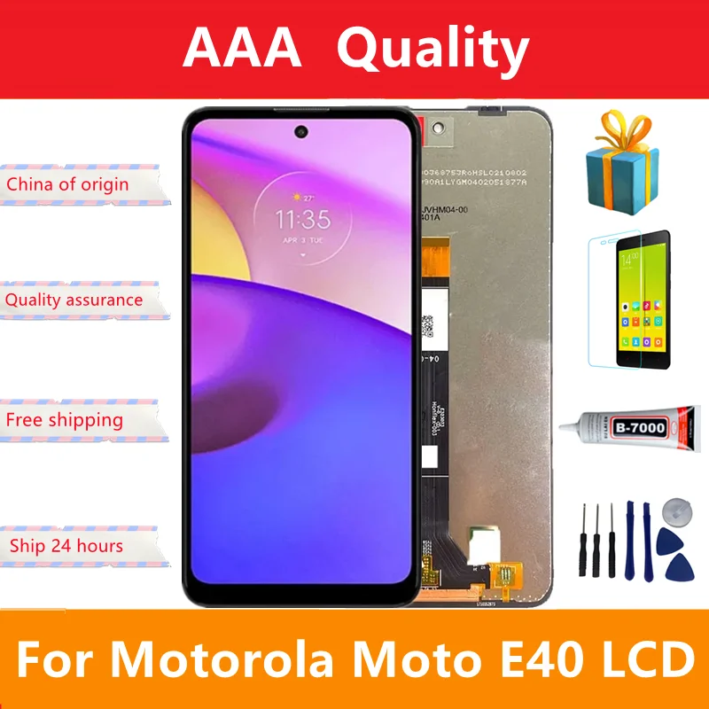 

6.5"; Original E40 LCD For Motorola Moto E40 LCD XT2159-3 XT2159-4 Display Screen with Frame Touch Panel Digitizer Glass Sensor