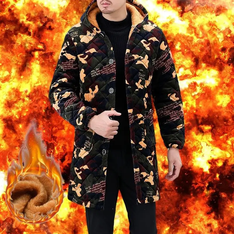 

Мужское пальто свободного кроя Thiened Fce Jaet, хлопковое пальто, большое покрытие, устойчивое к грязи, длинный рукав с капюшоном от Yaxuefei