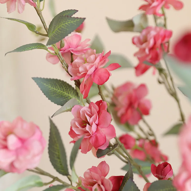 90CM Artificial Single Branch Camellia Chinese Style Retro Home Decoration Photography Prop Silk Flower Wild Camellia