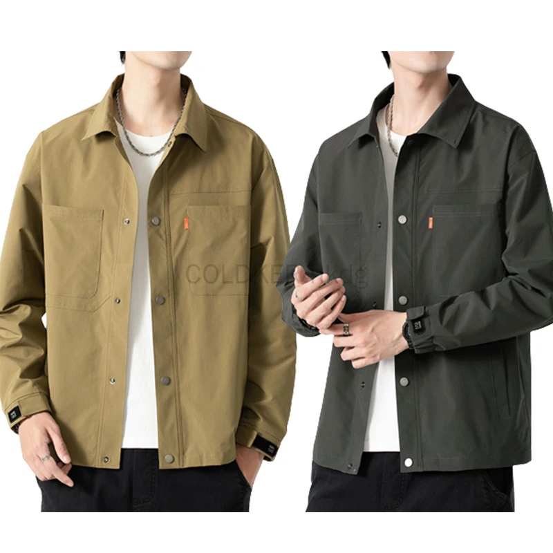 

Men Shirts Long Sleeve Jackets Spring Autumn Waterproof Men Windbreaker Casual Jacket Coats Streetwear