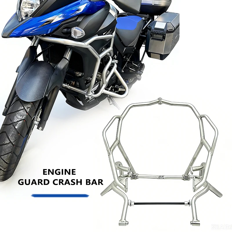 Motorcycle Bumper Upper Lower Engine Guard Highway Crash Bar Protector Fit For Suzuki V-Strom DL650 VStrom 650 2019-2020