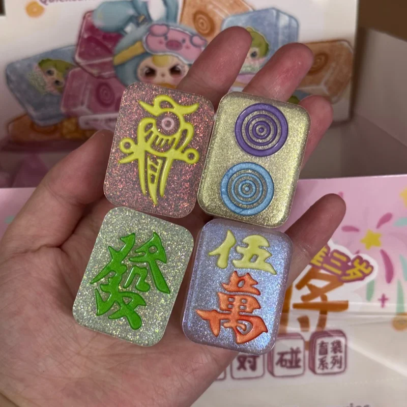 أصيلة الطفل ثلاثة الرمال المتحركة Mahiong Natch حقيبة أعمى صندوق أعمى لعبة تحصيل تمثال العصرية جونغ اللعب جمع هدية #5