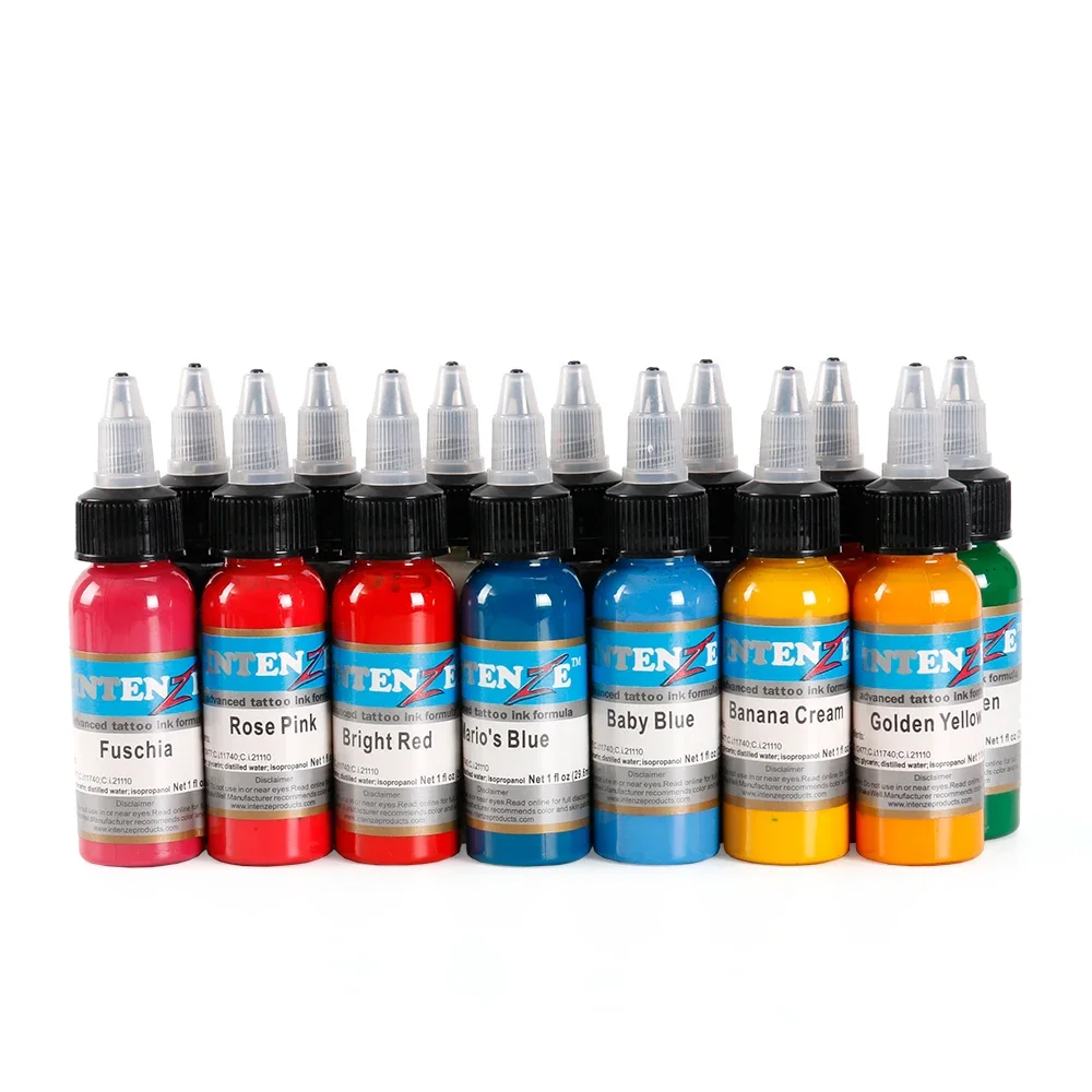 Tattoo Inkt 14 Kleuren Set 30Ml Fles Tattoo Pigment Kit Body Art Verf Tool