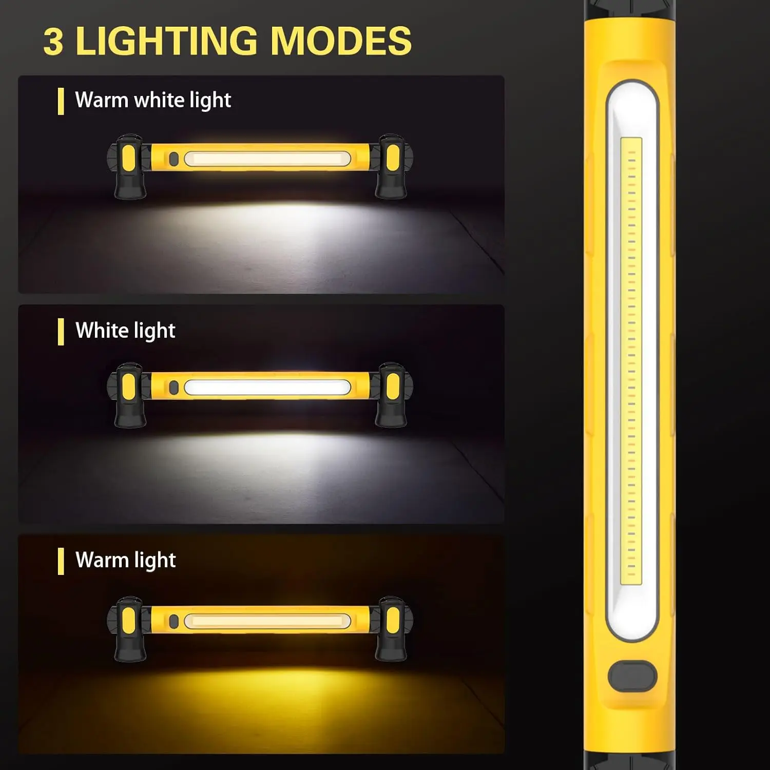 Cordless Underhood Work Light, Rechargeable LED Work Lights With Magnetic , 3 Lighting Modes Worklight