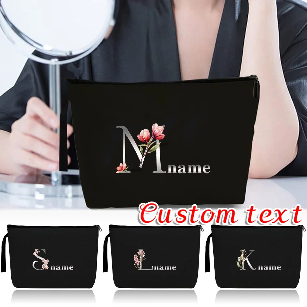 

Personalized Customized Name Makeup Bag Portable Makeup Bag Convenient Travel Makeup Bag Women's Canvas Handbag