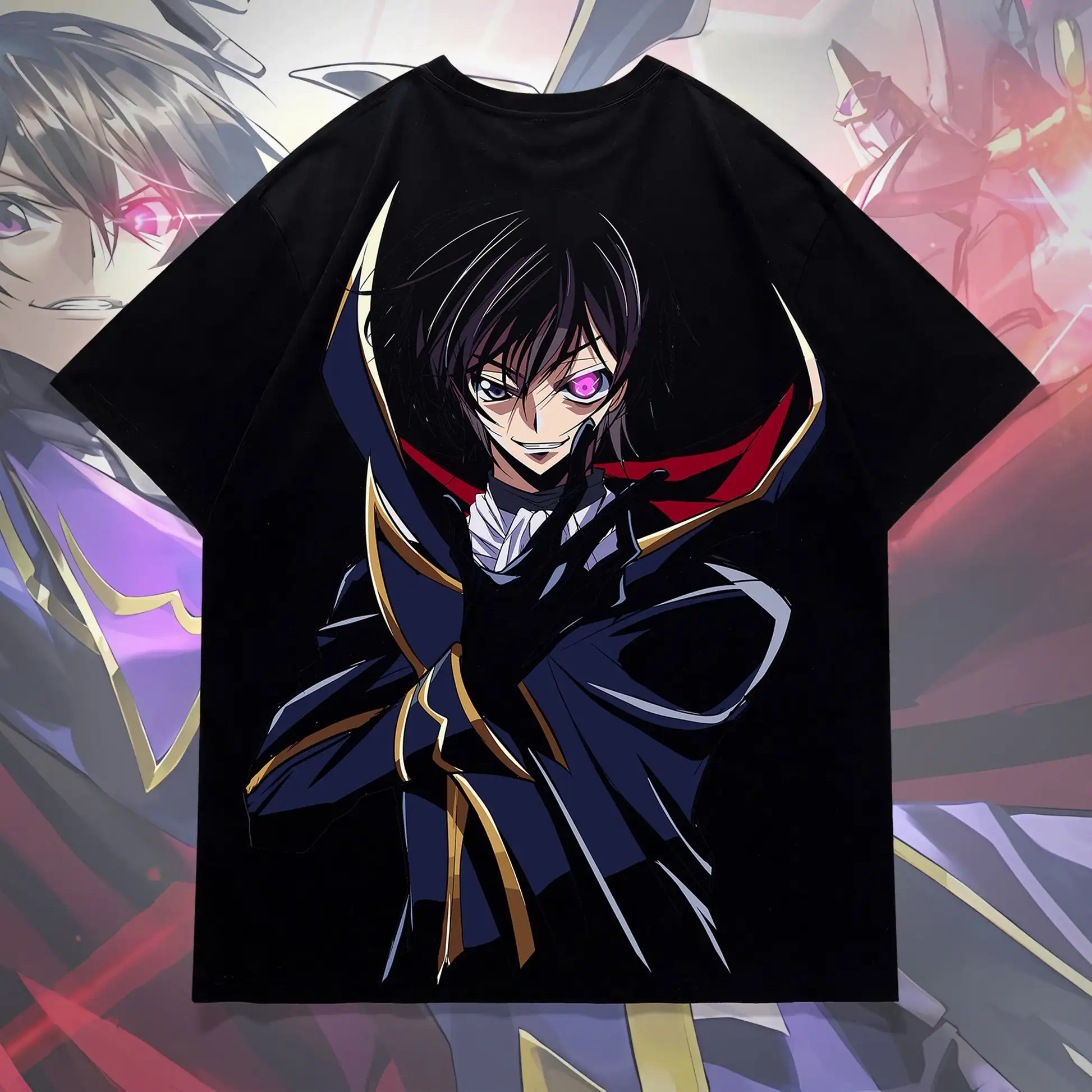 Code Geass Anime T-shirt Vintage Washed Y2K Aesthetic Unisex Oversized Short Sleeve Summer Cotton Retro Streetwear 2026 Hot Sale