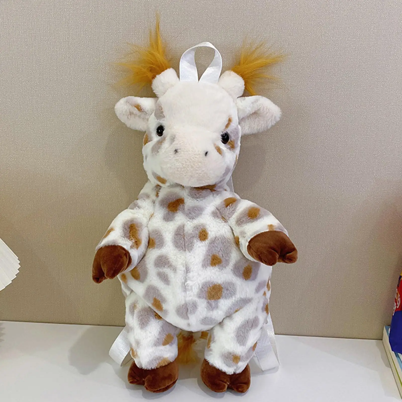 Plush Giraffe Backpack 7.87x5.12x14.57inch Women Girls Cartoon Giraffe Doll