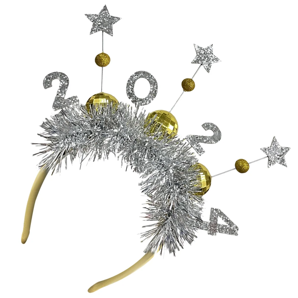 2024 New Year Fireworks Hair Buckle Headdress Headband Year's Eve Party Supplies Decor Headbands Hairband Make