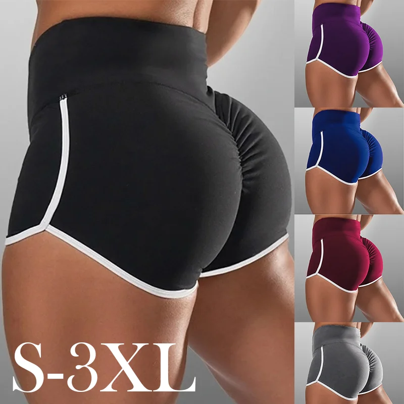 

2024 New Fashion Womens Yoga Shorts Solid Color Tight Hip Pants Fitness Sports Elastic Casual Sexy Shorts S-3XL