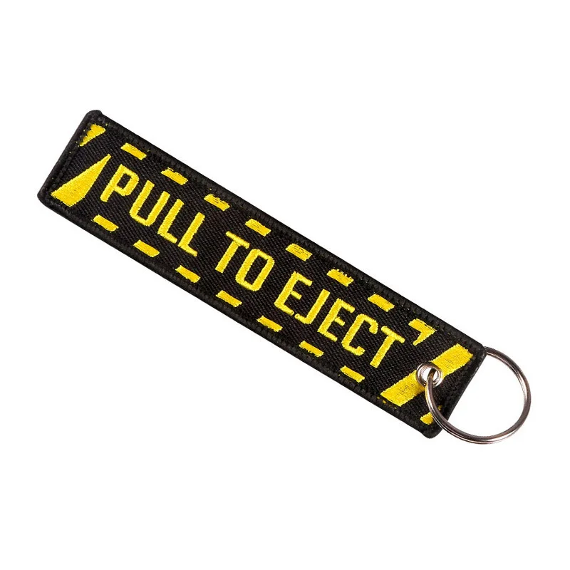 Pull To Eject Ride Or Die Dewalt Beidseitige Stickmuster Lustiger Schlüsselanhänger Motorrad Roter Anhänger Schlüsselanhänger