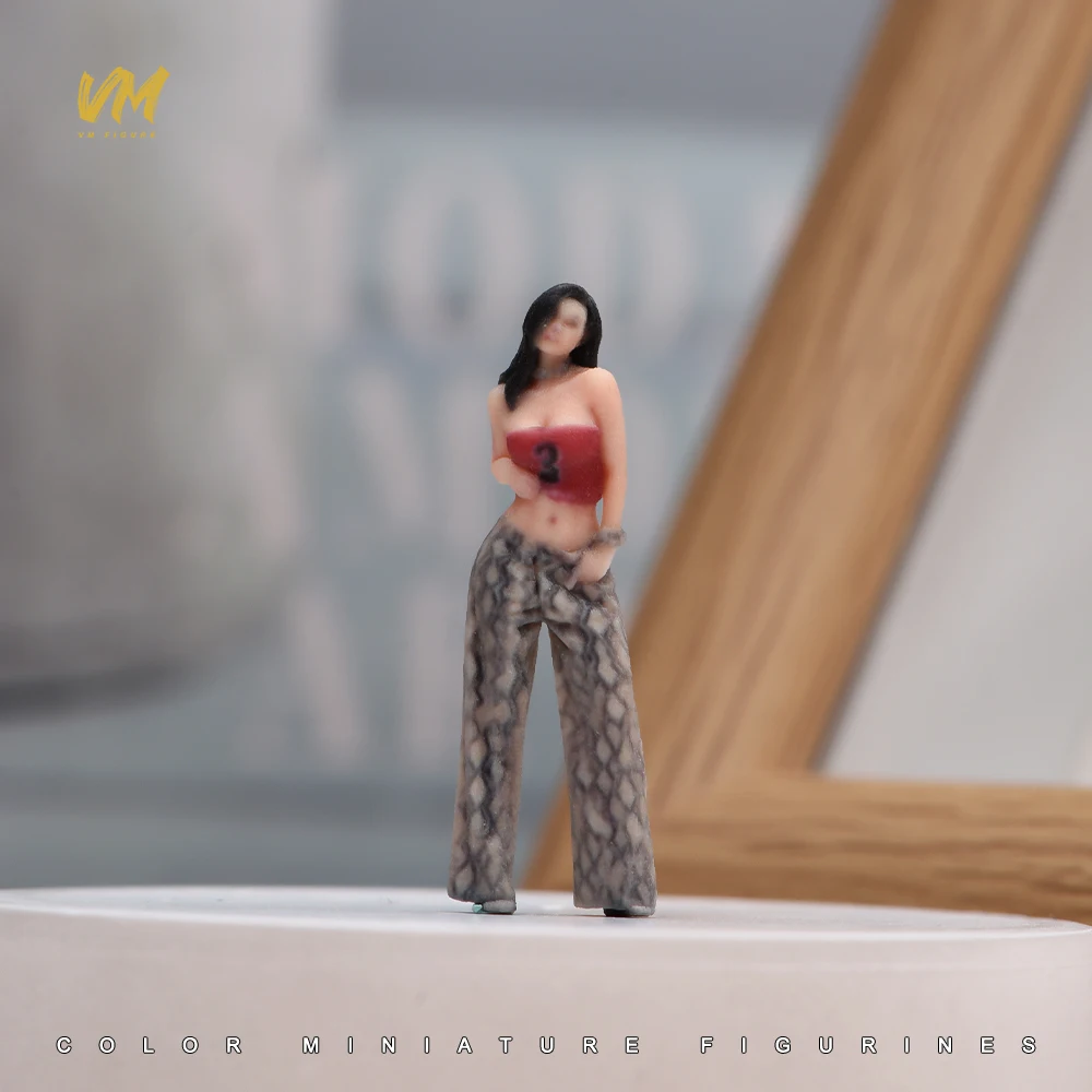 3D Miniatur-Figuren 1/64 Rennfahrerin Professionelle Fotografin Lässiger Mann Mädchen Szenerie-Requisiten Modellansicht Ornamente Fahrzeug-Dekoration – Detail 9