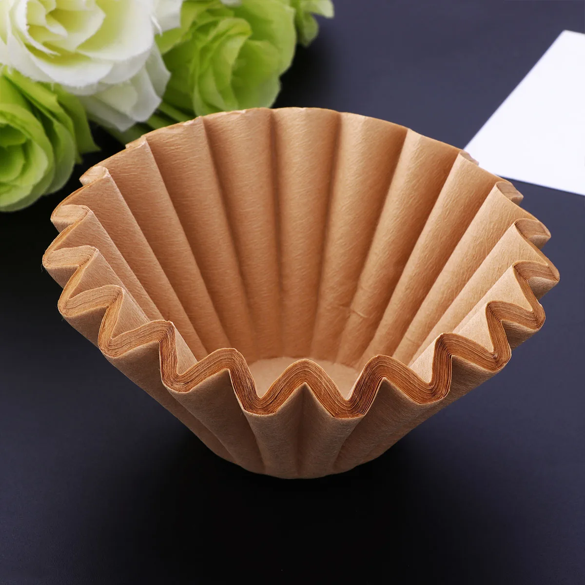 

50pcs Coffee Filter Papers Disposable Unbleached Tall Side Preserve Taste for Coffee Machine Basket Filters Kitchen Bar