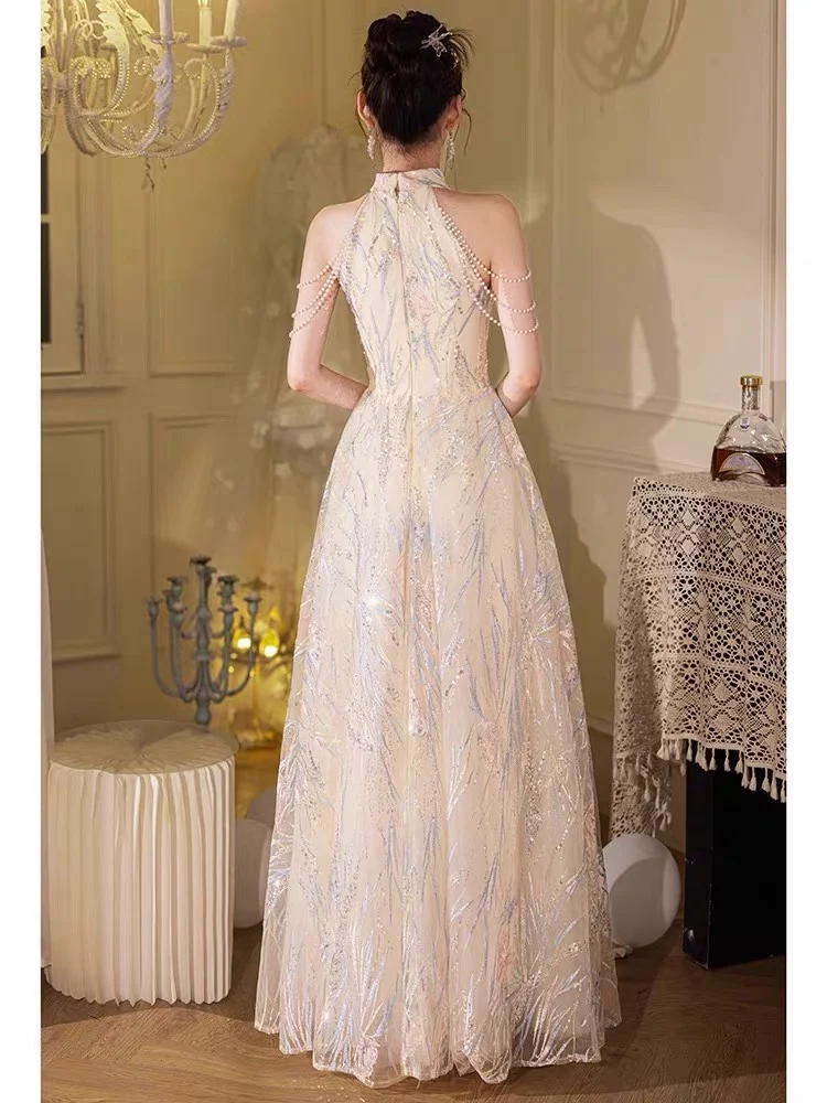 

Ele Hanging Ne Evening Gown Women's Luxury mat Student Art Exam Host New Year's Ball High End Wedding Dr Skirt