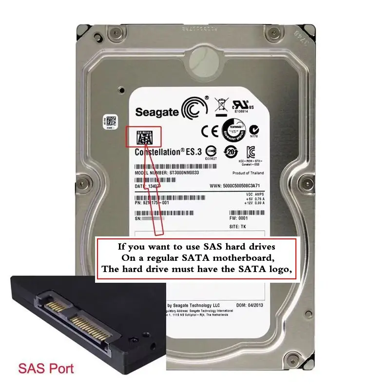 Adapter SATA do płyty głównej SFF-8482, zasilanie 15PIN podłączone do kabla SAS 29Pin do SATA, dysk twardy SAS 22 — zdjęcie produktu 3