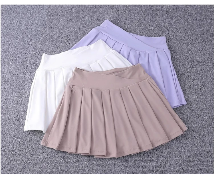 Schnell trocknende, plissierte Tennisröcke für Damen mit mittlerer Taille, niedliche sportliche Workout-Laufsport-Golf-Skorts – Detail 2