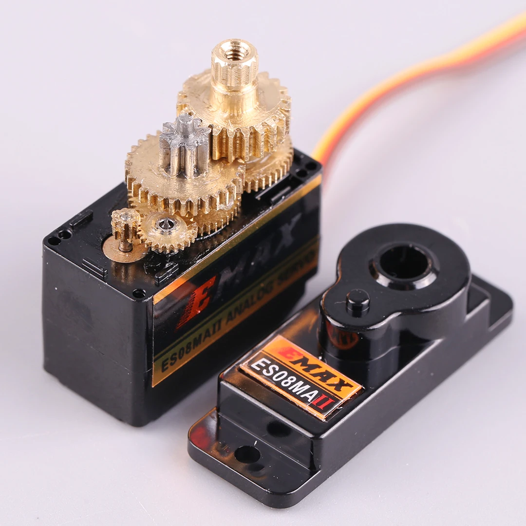 EMAX Model Remote Controlled Aircraft Fixed Wing ES08MA II Servo 8g 9g Metal Gear Simulation Aircraft Servo Server for RC Planes