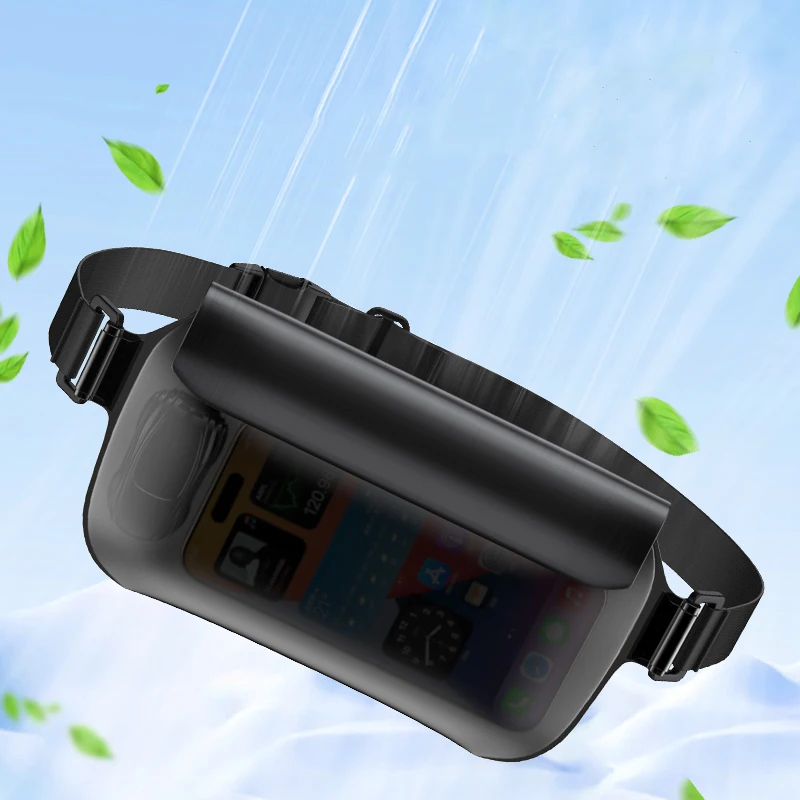 Waterproof Mobilephone Swimming Bag Drift Diving Shoulder Waist Pack Bag Underwater CellPhone Bag Case Pouch for Beach Boat