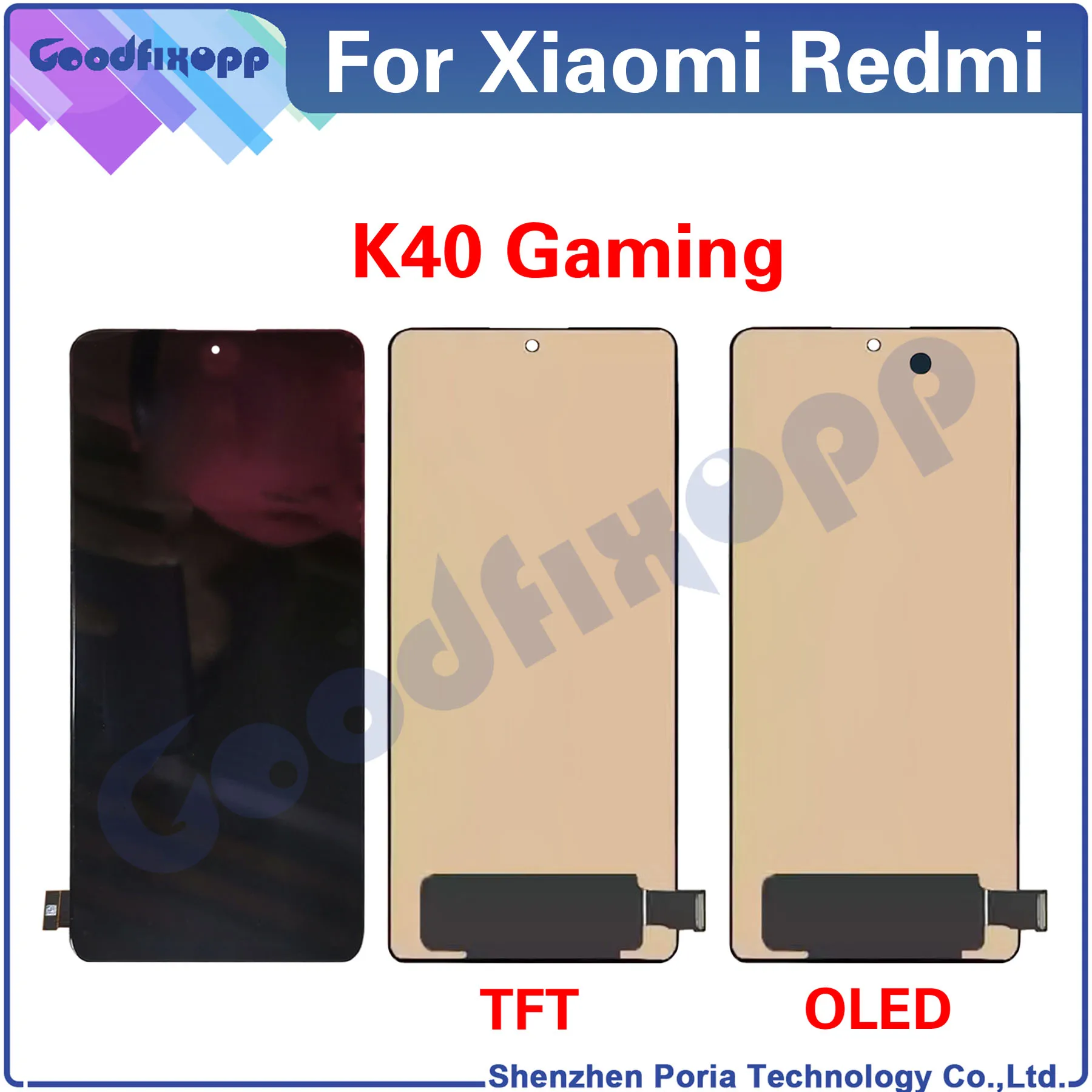 For Xiaomi Redmi K40 Gaming LCD Display Touch Screen Digitizer Assembly For K40Gaming Repair Parts Replacement