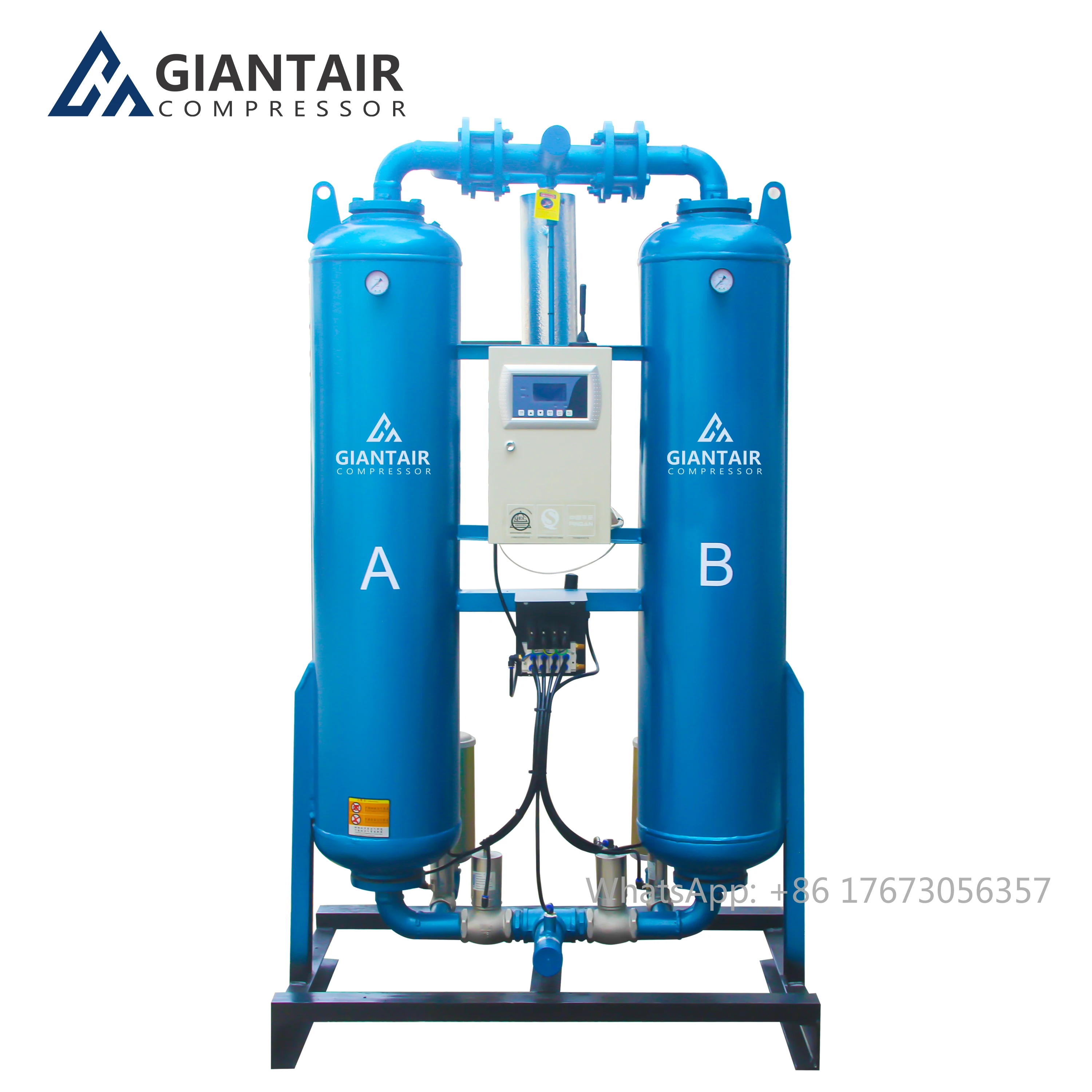 GiantAir 75hp 10m3/min Decissant Air Dryer Hot Sale Heatless Micro-Heat Adsorption Dryer For Industrial Air Compressors New Used