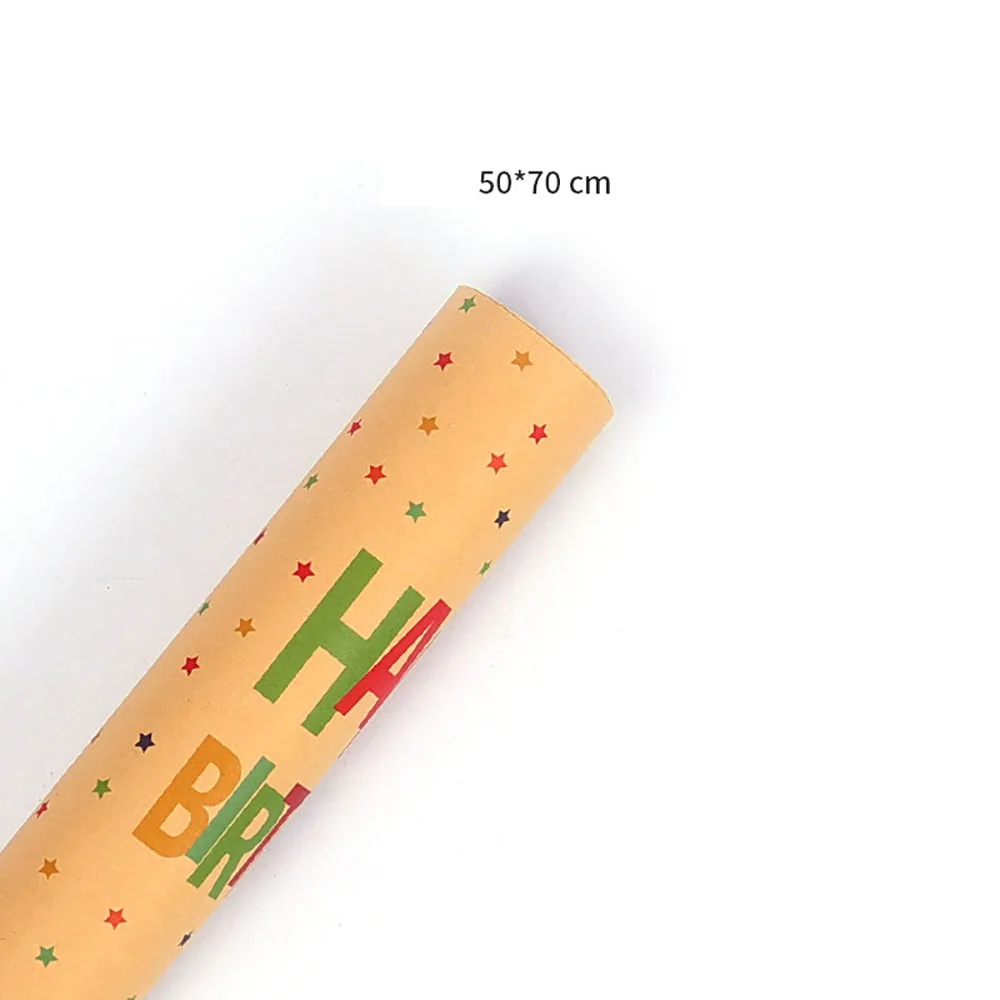 50*70 سنتيمتر كرافت ورقة الرجعية هدية صندوق مواد التعبئة والتغليف هدية عيد ميلاد سعيد ورق التغليف Diy بها بنفسك ورق تزيين الطرف