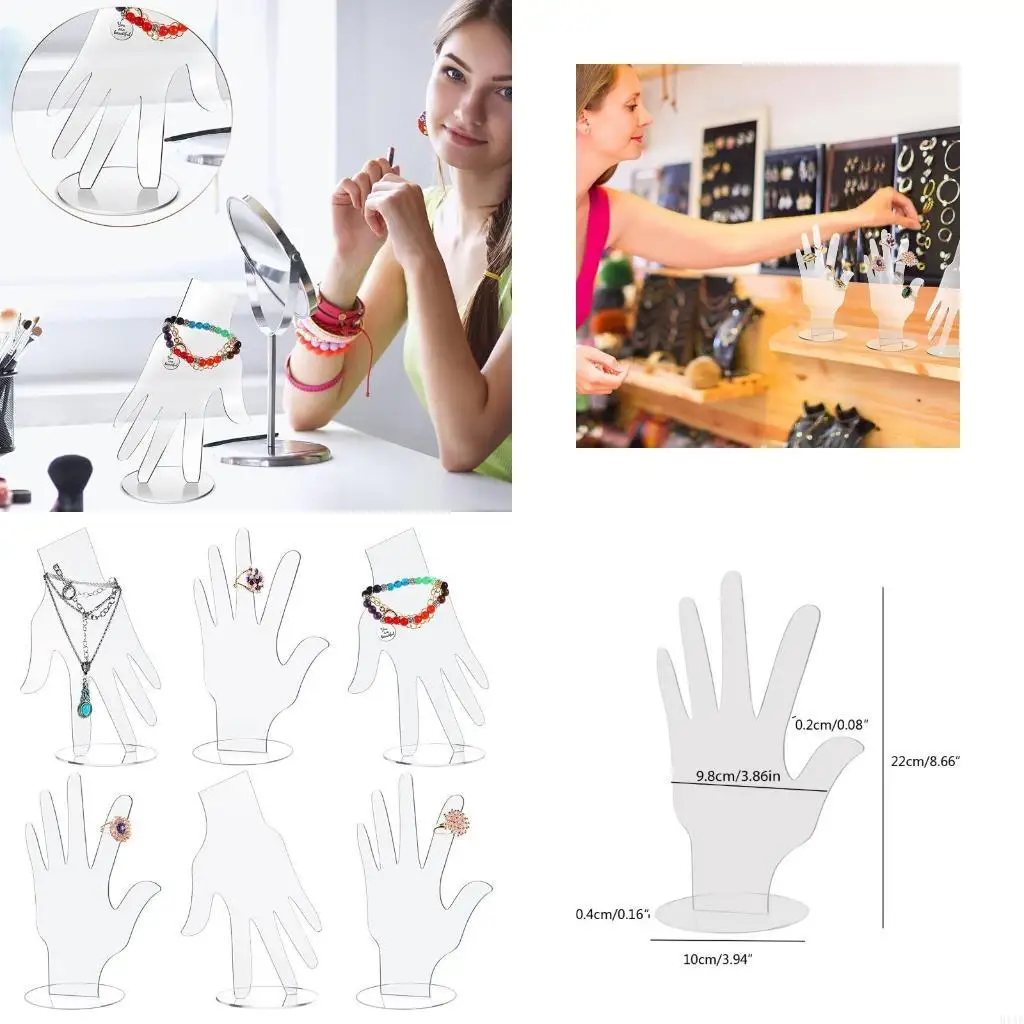91AF Acrylic Hand Jewelry Display Bracelet Ring Stand Holder for Home Decor