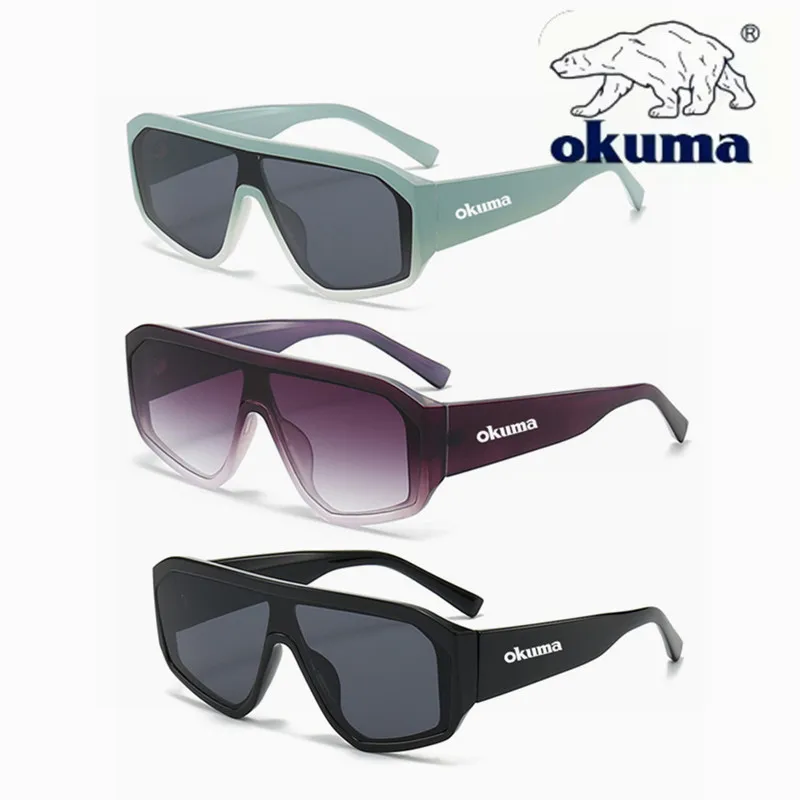 OKUMA New Large Frame Fashion Sunglasses with Unisex Lenses Y2K Party Future Technology Sunglasses