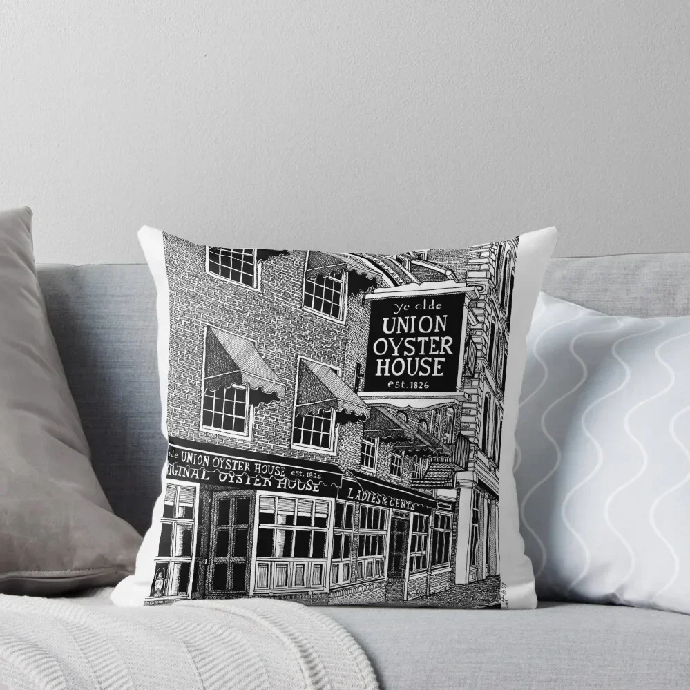 Boston's Union Oyster House Drawing Throw Pillow luxury sofa pillows Plaid Sofa pillowcases for sofa cushions pillow