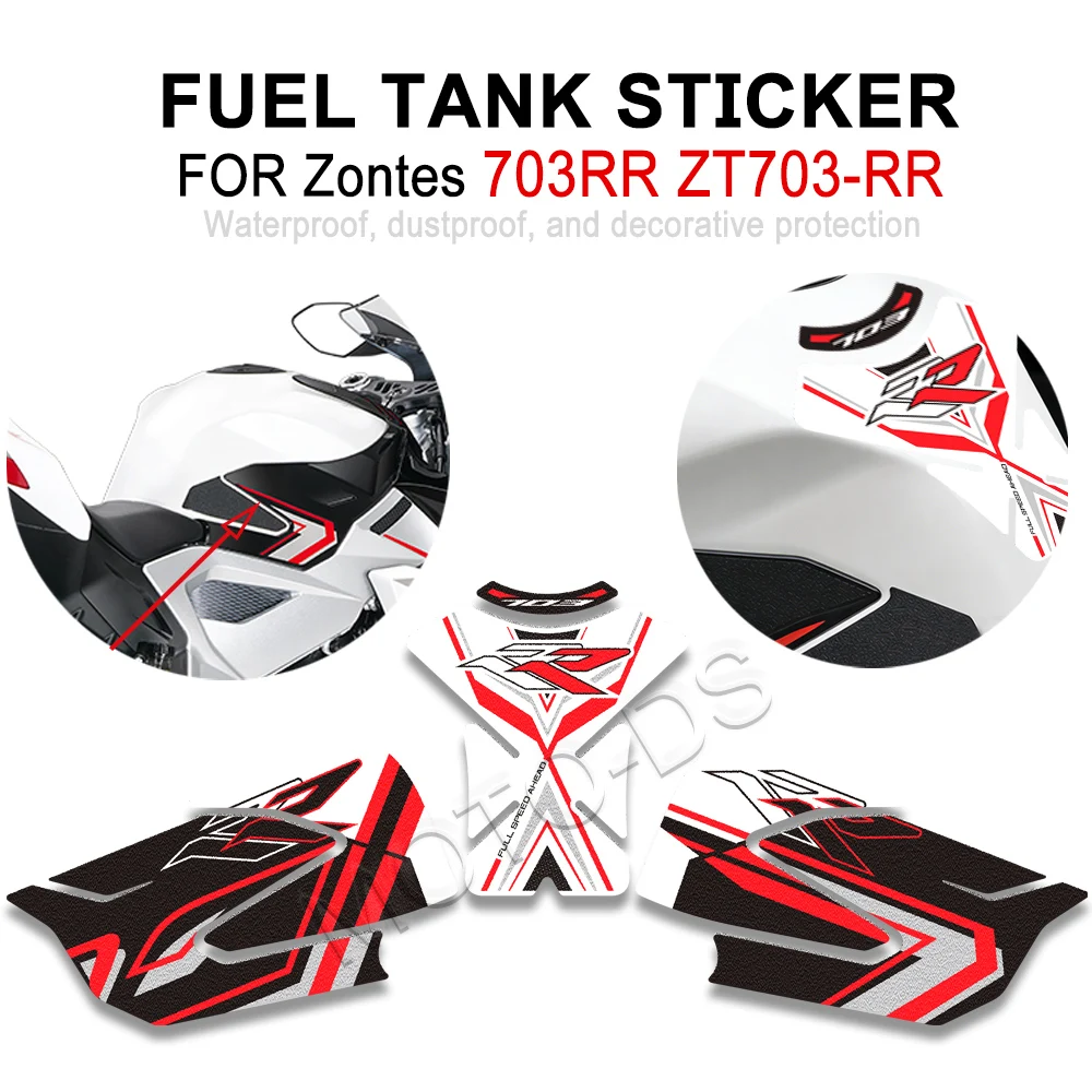 Motorcycle Accessories Frosted Anti-slip Stickers Fuel Tank Pad Decals For Zontes ZT703-RR ZT-703RR ZT 703RR 703 RR Adventure