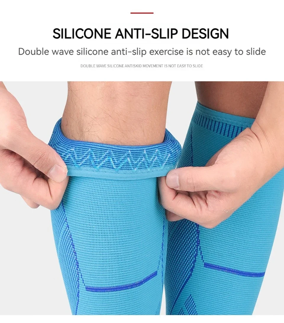1Pcs Laufen Leichtathletik Kompression Ärmeln Bein Wade Schienbeinkantensyndrom Ellenbogen Knie Pads Schutz Sport Sicherheit Unisex – Detail 8