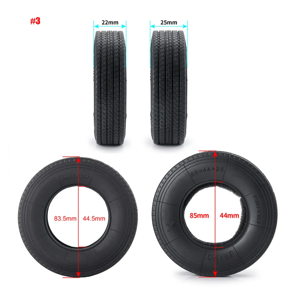 Runup Neumáticos De Goma RC De 30 Mm Para Tractor 1/14 – 2 Unidades Con Espuma Interior
