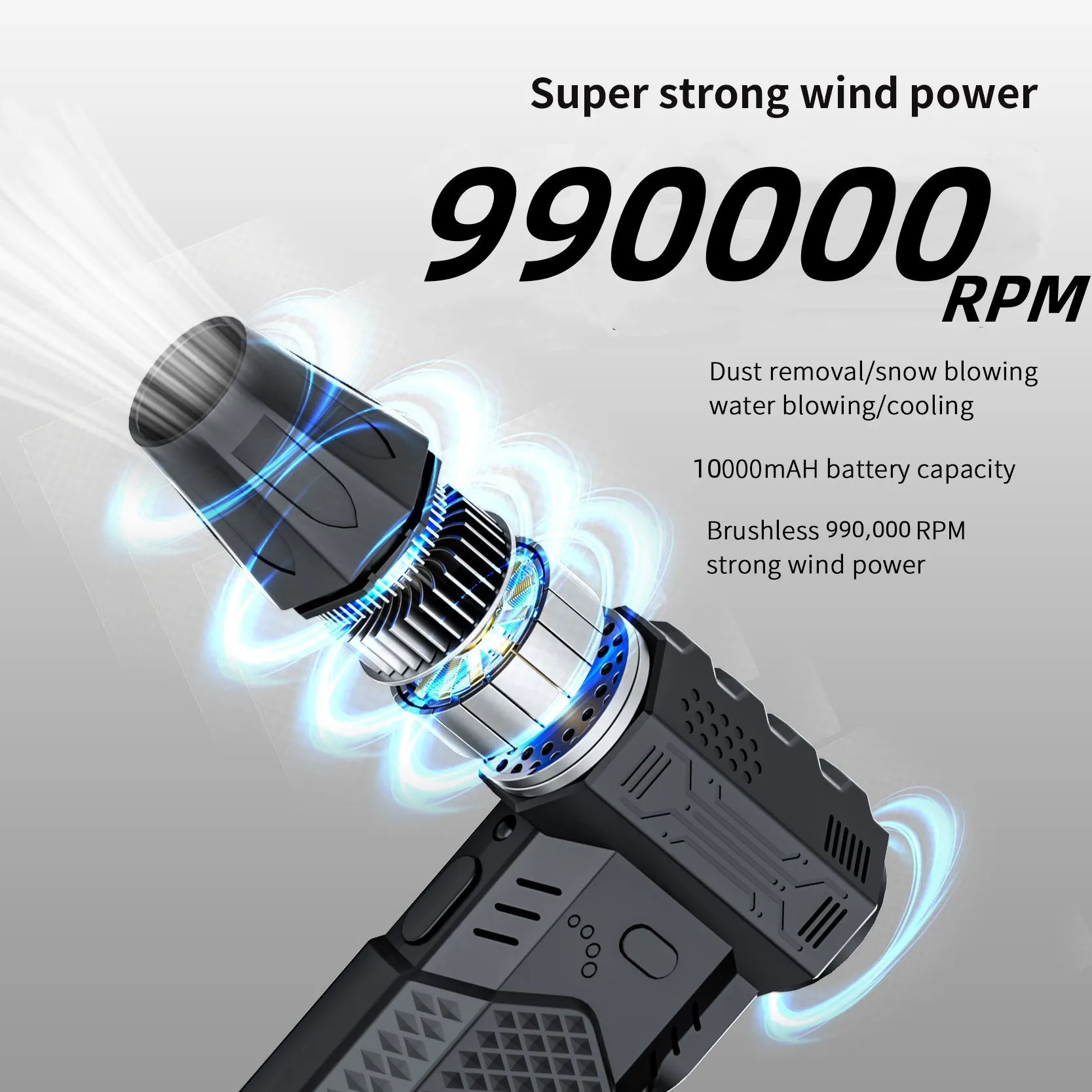 990000 RPM Powerful Turbo Fan Wireless Air Blower Portable Dust Cleaner USB Rechargeable Brushless Jet Blower Outdoor Home Clean