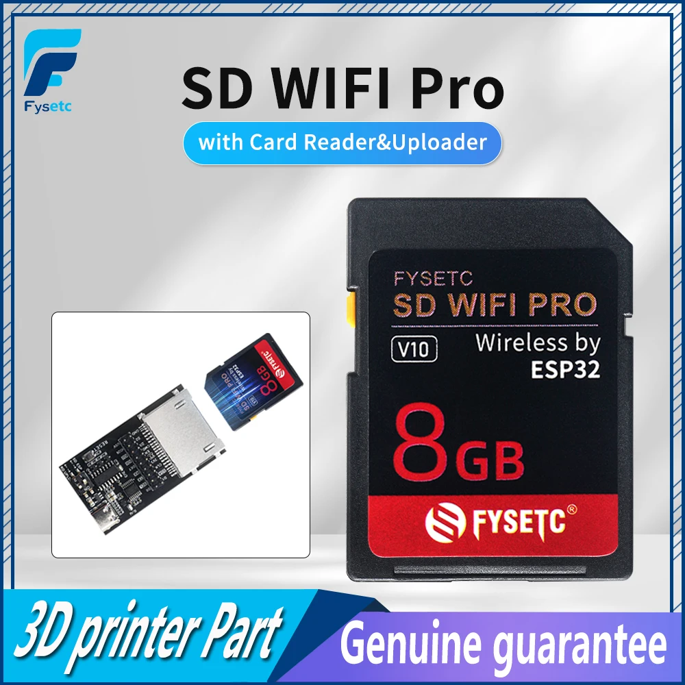 

FYSETC Upgrade SD WIFI PRO with Card-Reader Module Run Wireless by ESP32 Chip Web Server Reader&Uploader 3D Printer Parts