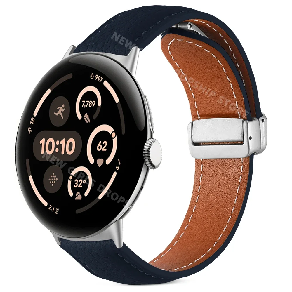 Correa de cuero magnética para Google Pixel Watch 3, Correa de 41mm y 45mm para Pixel 2 1, accesorios de pulsera de repuesto