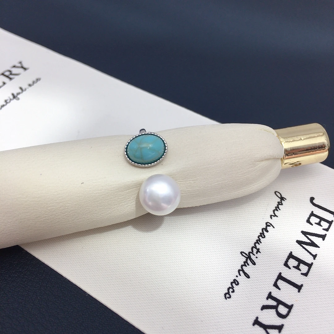 ZHBORUINI 2025 New Arrival Natural Freshwater pearl rice shaped set Fashion retro droplet shaped jewelry earrings rings pendants view 6
