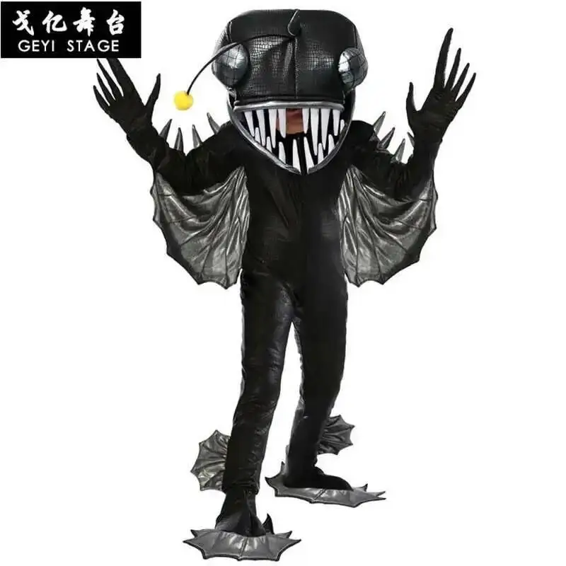 

Halloween Monster Fish Cosplay Adult Children Outfit Deep Sea Animals Anglerfish Costume School Performance Kid Boy