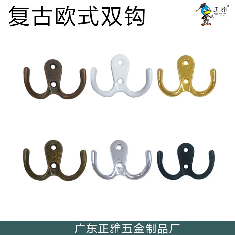 Black double hook clothes hook bedroom bathroom kitchen door back room clothes fitting room cabinet decoration accessories