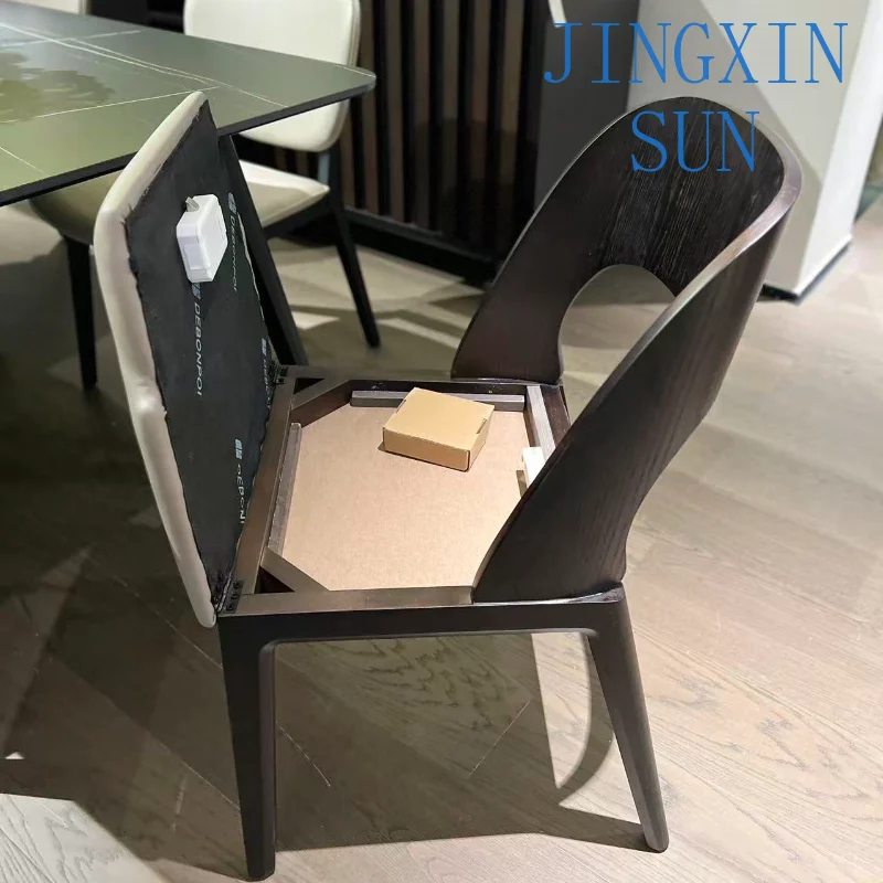 Light luxury home dresser with hidden solid wood hidden compartment cabinet single chair, backrest chair intelligently unlocks a